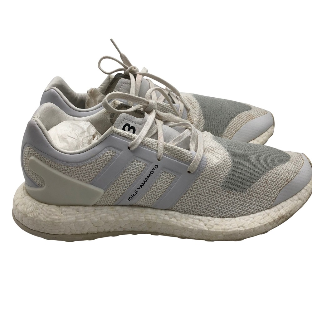 Adidas Y-3 Pure Boost Yohji Yamamoto Mens 10.5 Crystal White Sneakers BY8955 - Picture 2 of 14